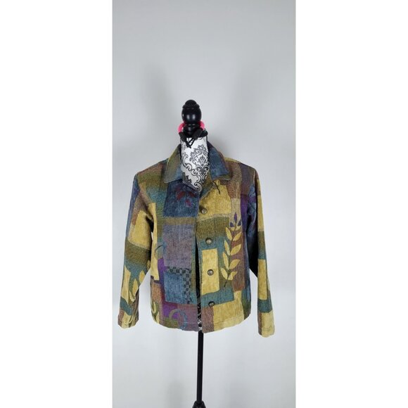 Gotcha Covered Vintage Denim Jacket Womens Medium- Floral design - Picture 1 of 13